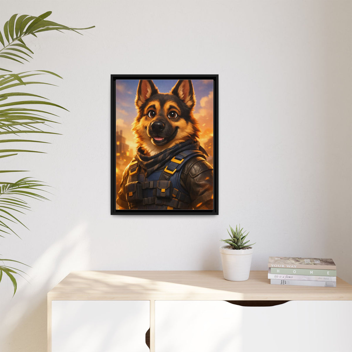German Shepherd Canvas Wall Art | Tactical Shepherd Portrait