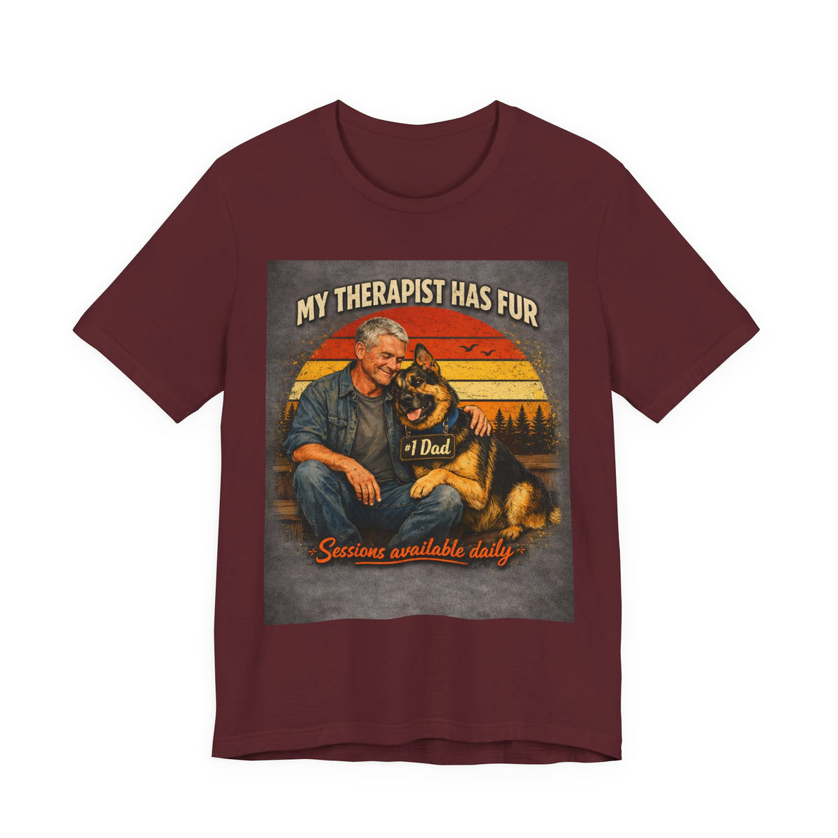 My Therapist Has Fur German Shepherd T-Shirt | Dog Lover Therapy Shirt