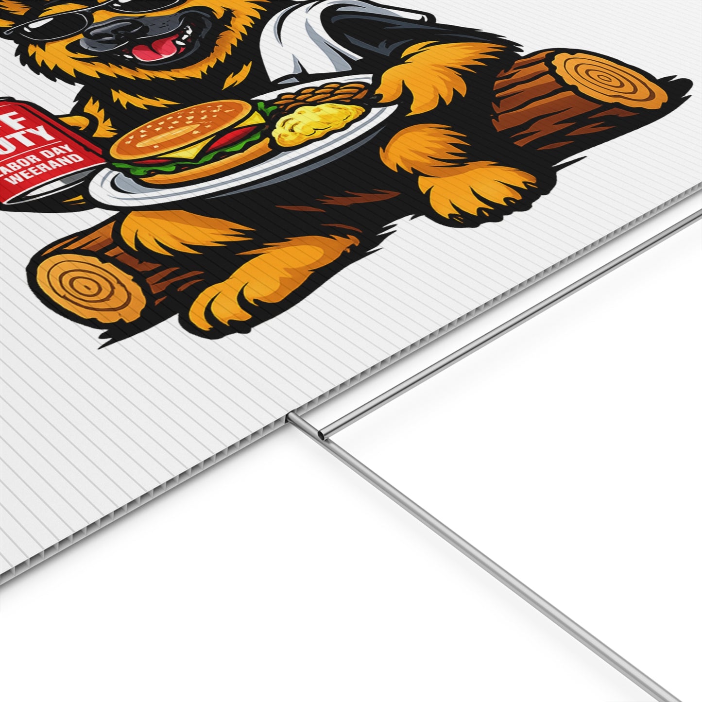 Yard Sign - Relaxing German Shepherd BBQ Design ("Off Duty")