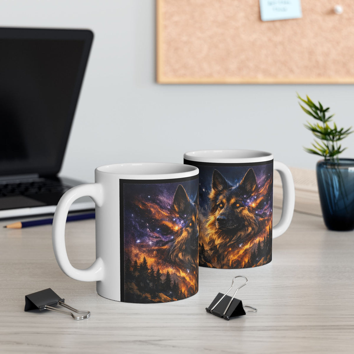 German Shepherd Galaxy Coffee Mug | Cosmic Dog Ceramic Mug