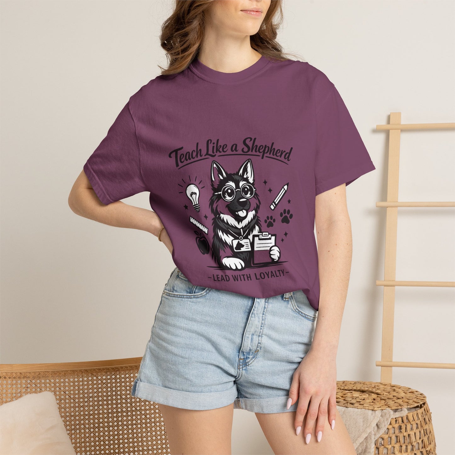 Teacher Life German Shepherd T‑Shirt – Funny Back to School Dog Lover Tee | Classroom Outfit | Gildan 64000