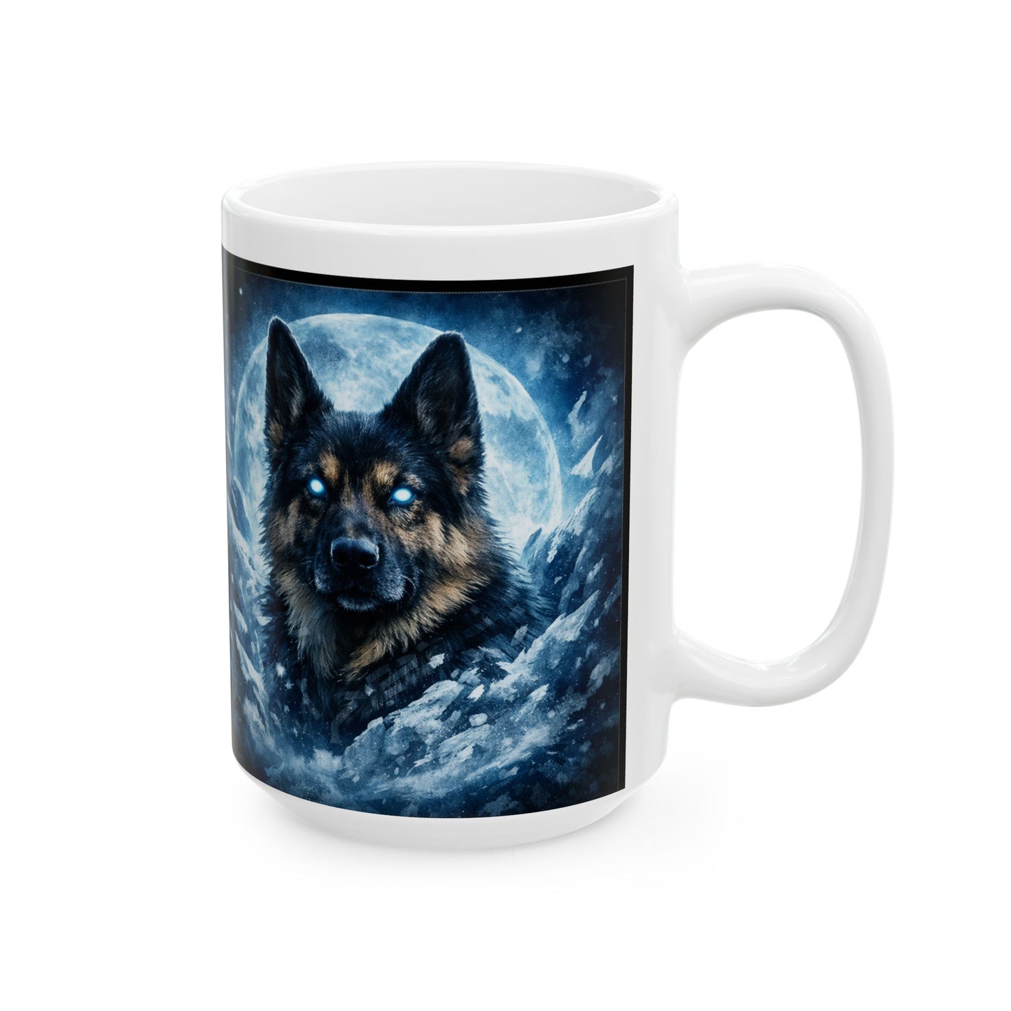 German Shepherd Moon Painting Mug | Ceramic Mug