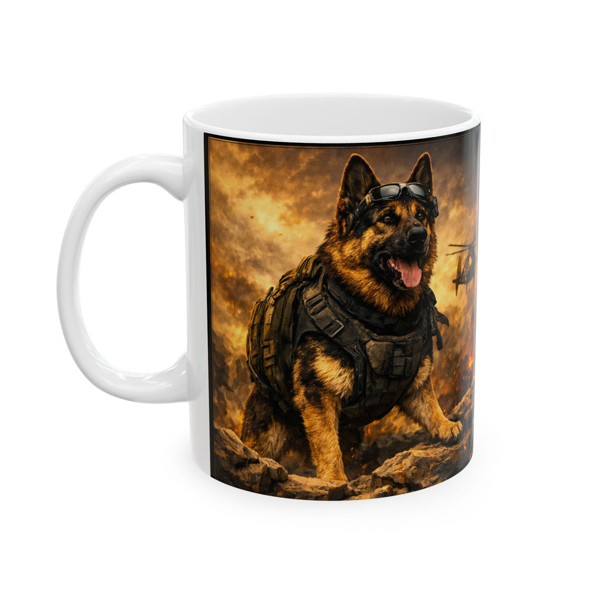 German Shepherd Tactical Coffee Mug | Adventure Dog Ceramic Mug