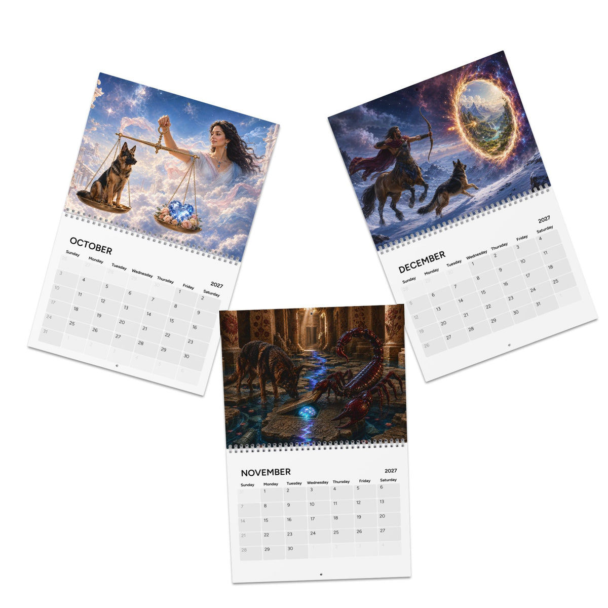 German Shepherd Zodiac 2027 Wall Calendar – Astrology Gift for GSD Lovers