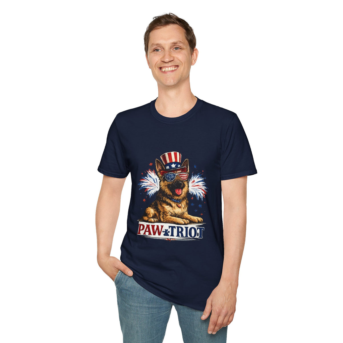 PAWtriot T-Shirt | Funny Patriotic German Shepherd Shirt