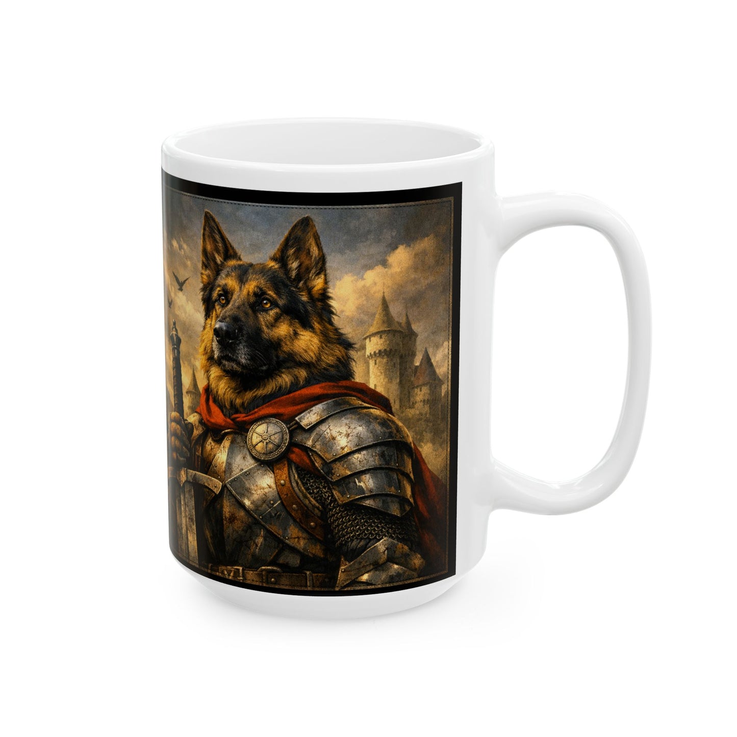 Medieval Knight Illustration Mug | Ceramic Coffee Cup