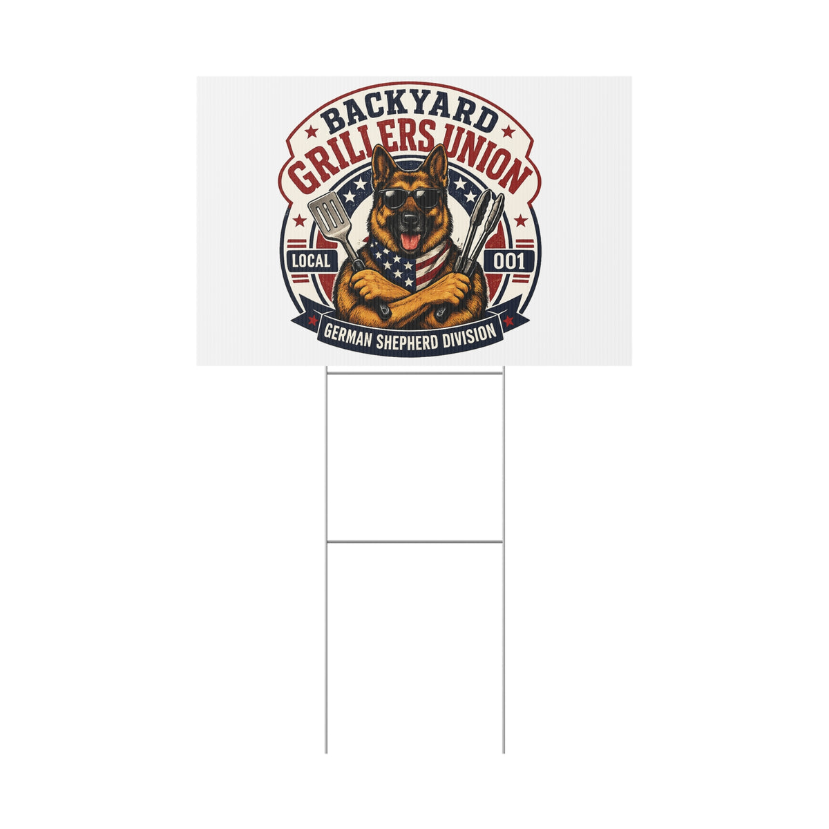 Backyard Grillers Union German Shepherd Yard Sign