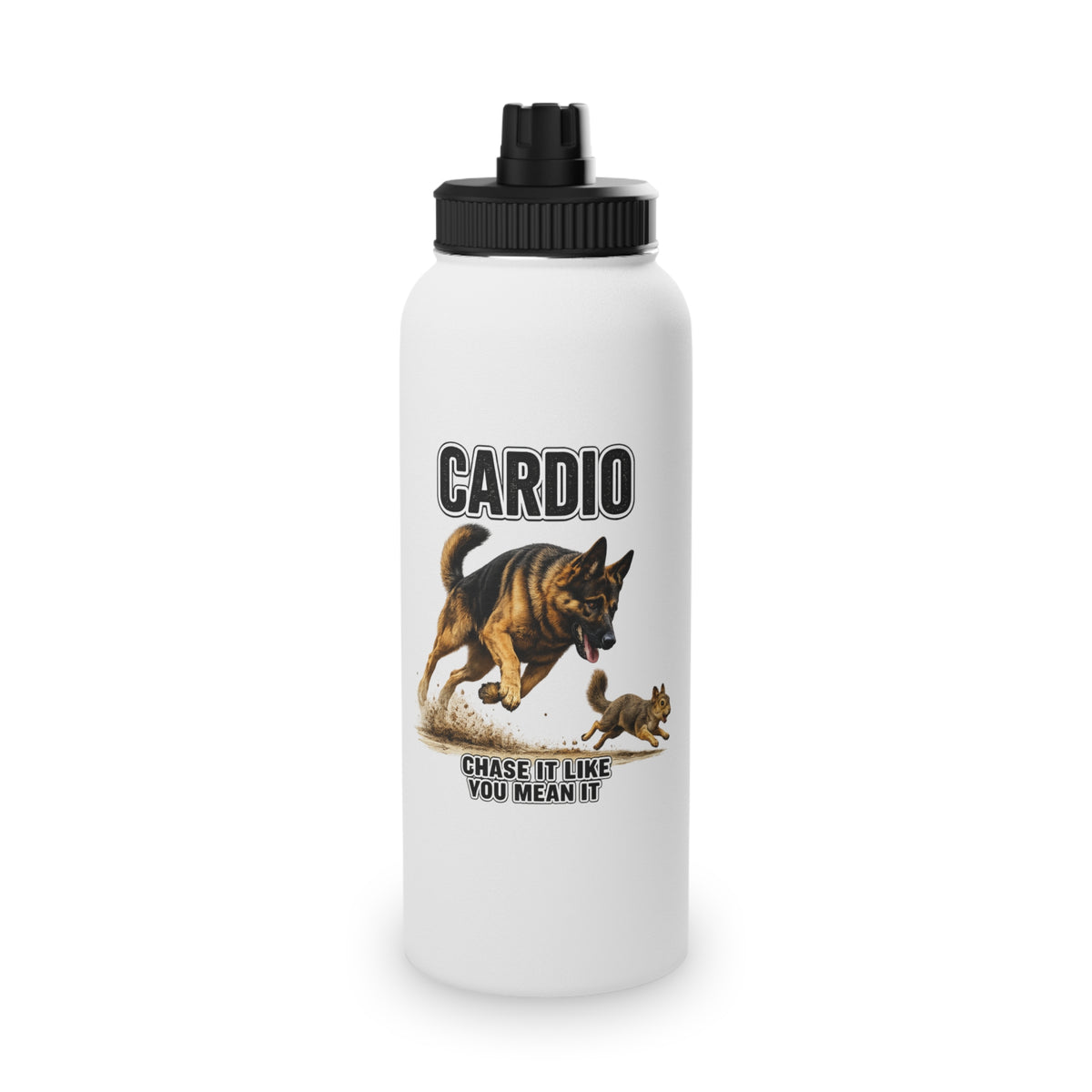 Cardio German Shepherd Water Bottle | Gym Bottle | Fitness Water Bottle | Workout Gift for Dog Lovers