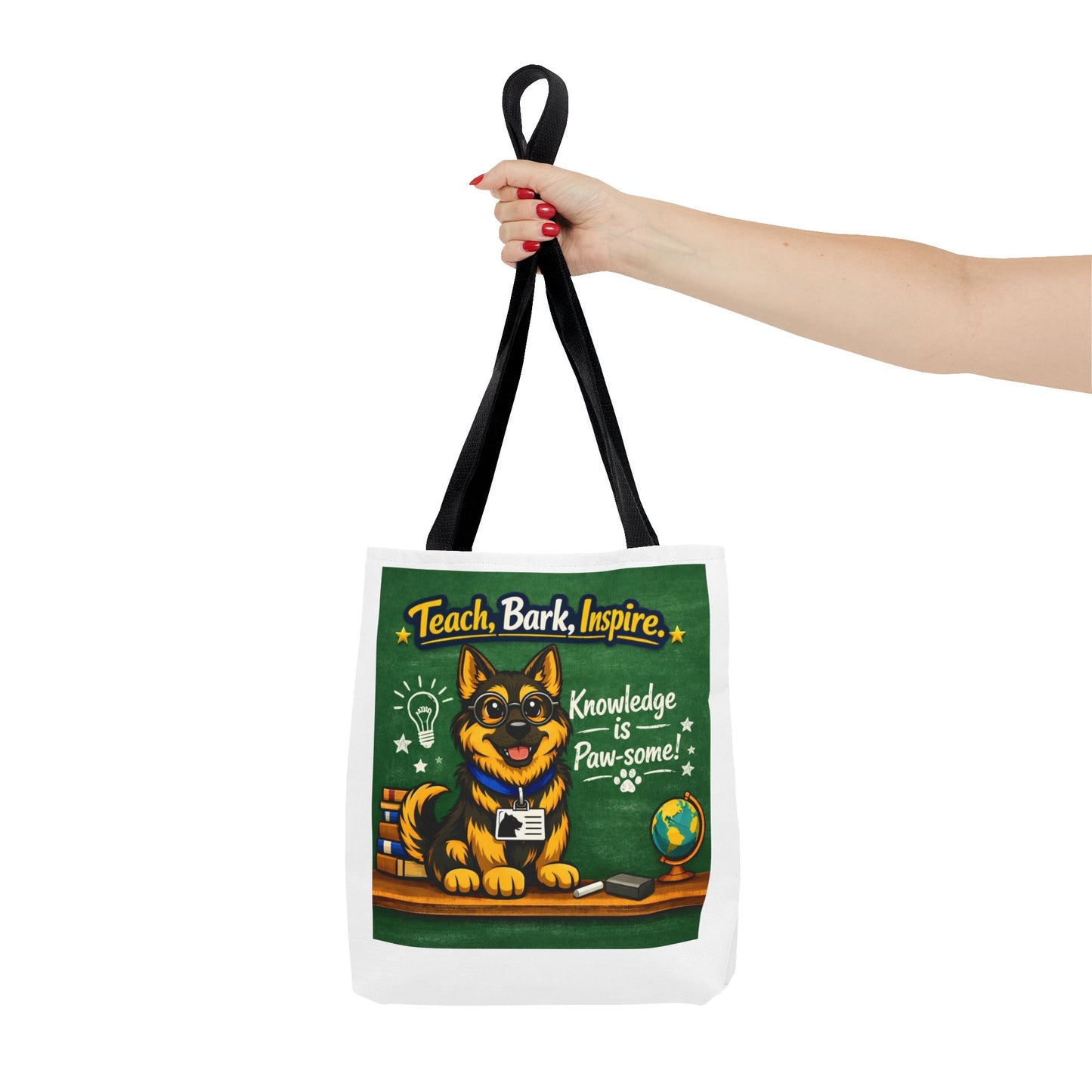 Teach, Bark, Inspire | German Shepherd Teacher Tote Bag