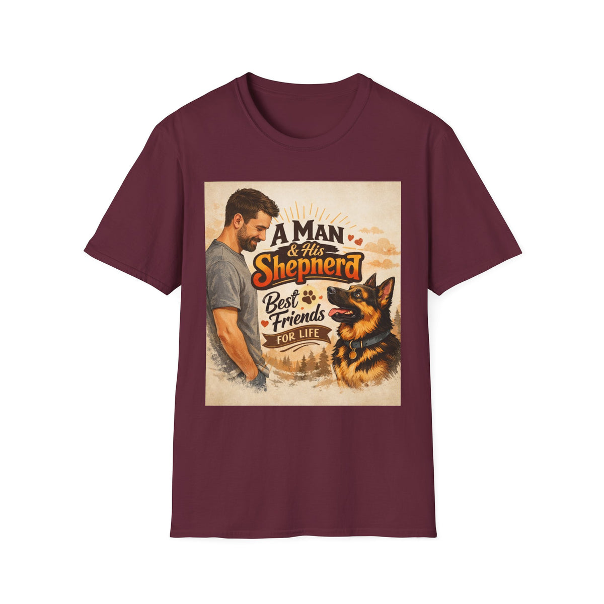 A Man & His Shepherd German Shepherd T-Shirt | Dog Lover Shirt | Gift for German Shepherd Owners