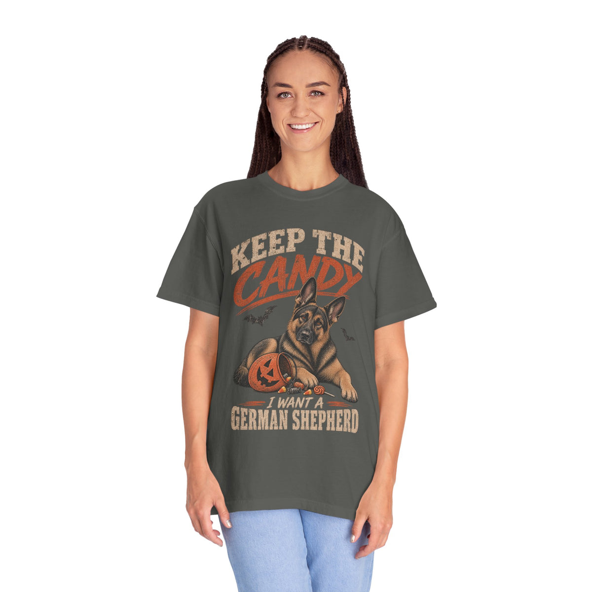 Keep the Candy I Want a German Shepherd Halloween Shirt – Vintage GSD Dog Lover T-Shirt