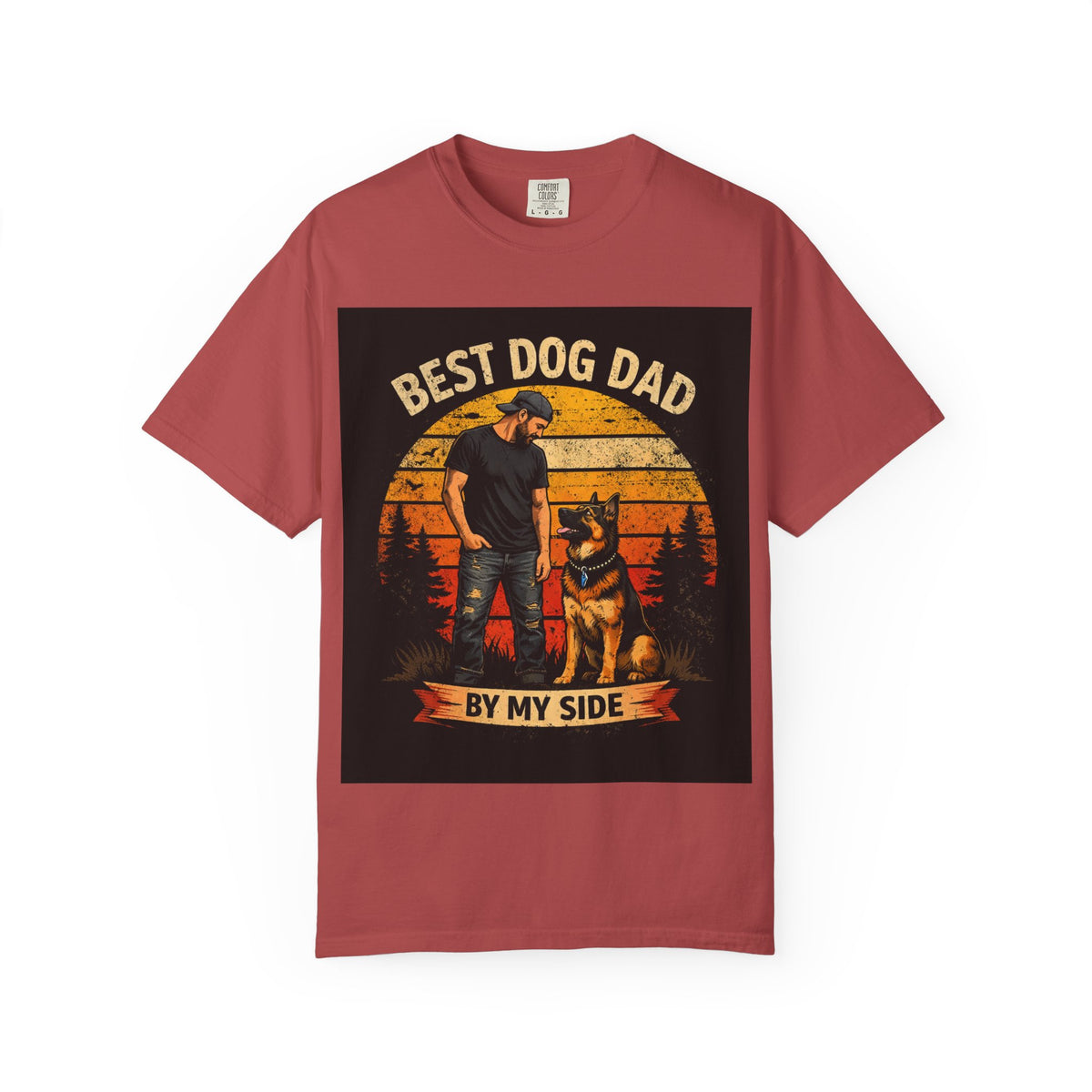 Best Dog Dad By My Side German Shepherd T-Shirt | Dog Dad Gift | German Shepherd Owner Shirt