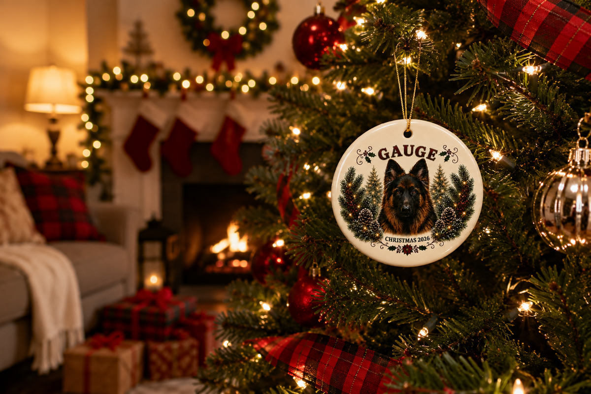 Personalized German Shepherd Christmas Ornament | Custom Dog Photo & Name Keepsake