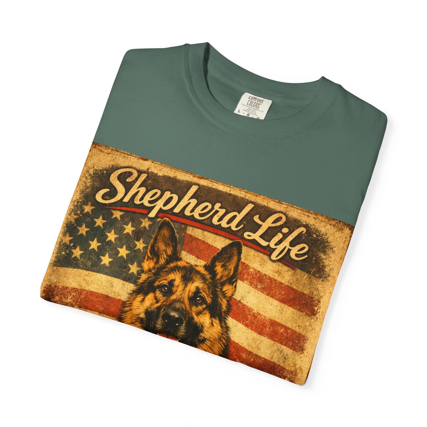 Shepherd Life Faithful & Free German Shepherd Shirt | Patriotic Flag Dog Tee