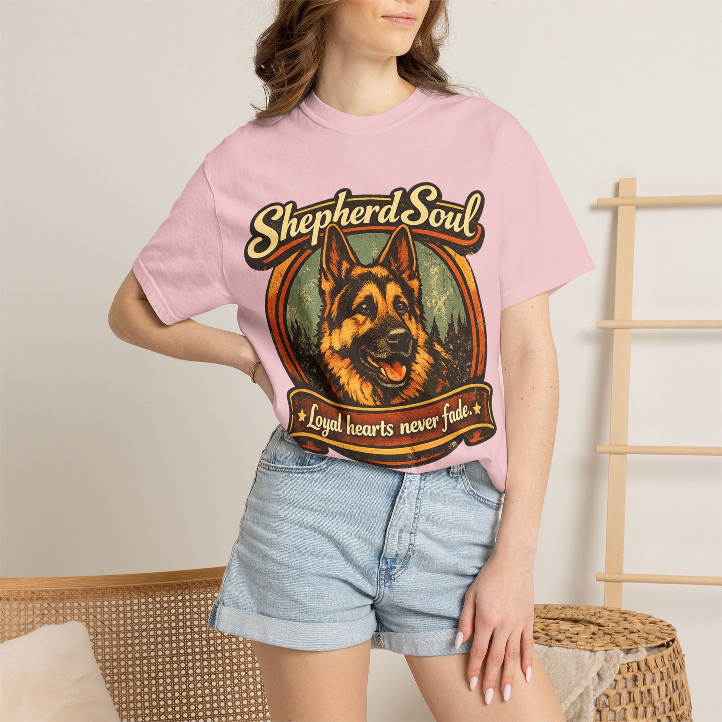 Shepherd Soul German Shepherd Portrait T-Shirt | Loyal Hearts Never Fade
