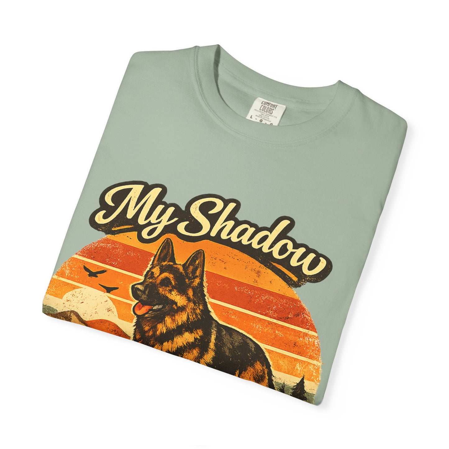 German Shepherd 'My Shadow' Vintage Sunset T-Shirt | Dog Lover Tee