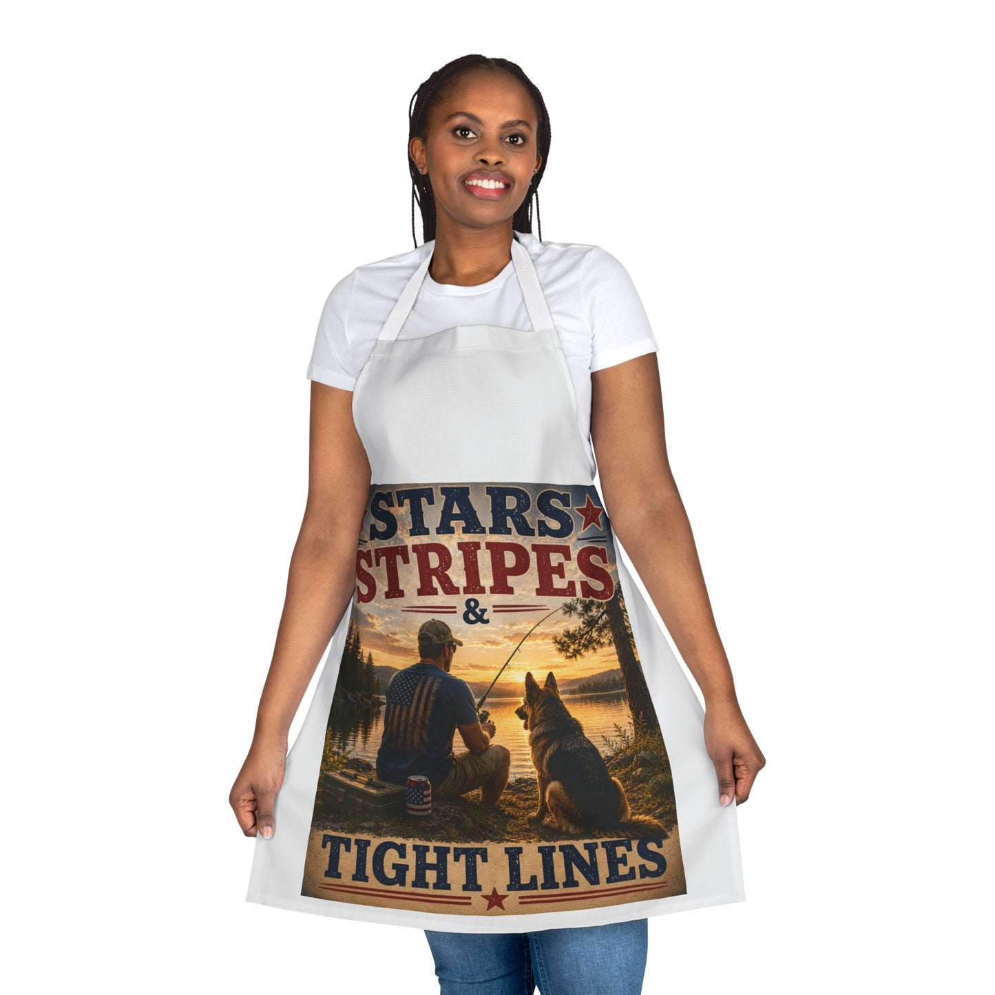 Apron — Stars, Stripes & Tight Lines Fishing Patriotic Apron