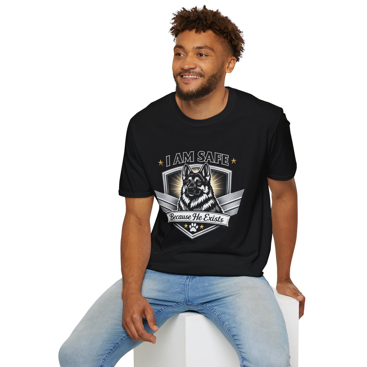 I AM SAFE German Shepherd T-Shirt — K9 Protection Dog Lover Tee