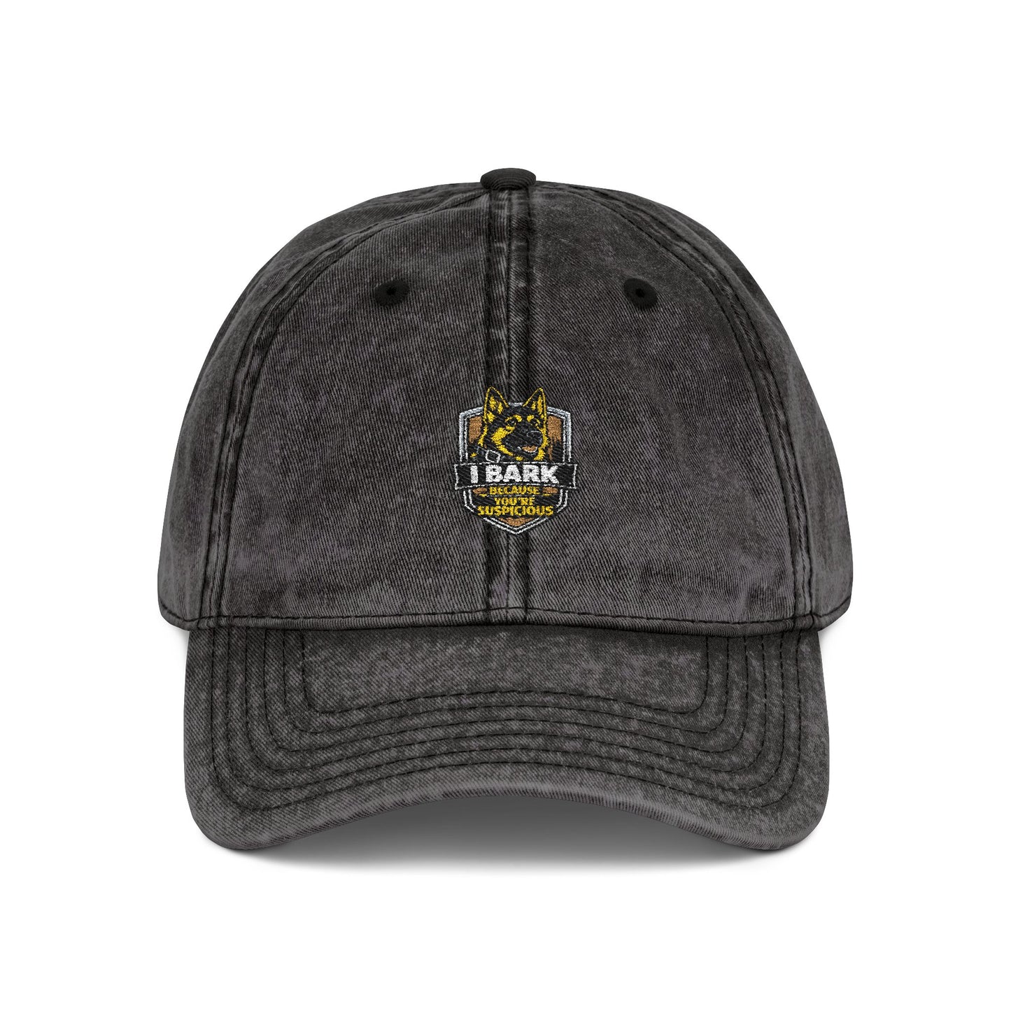 Vintage Embroidered Cap — Distressed Retro Tiger Crest Hat