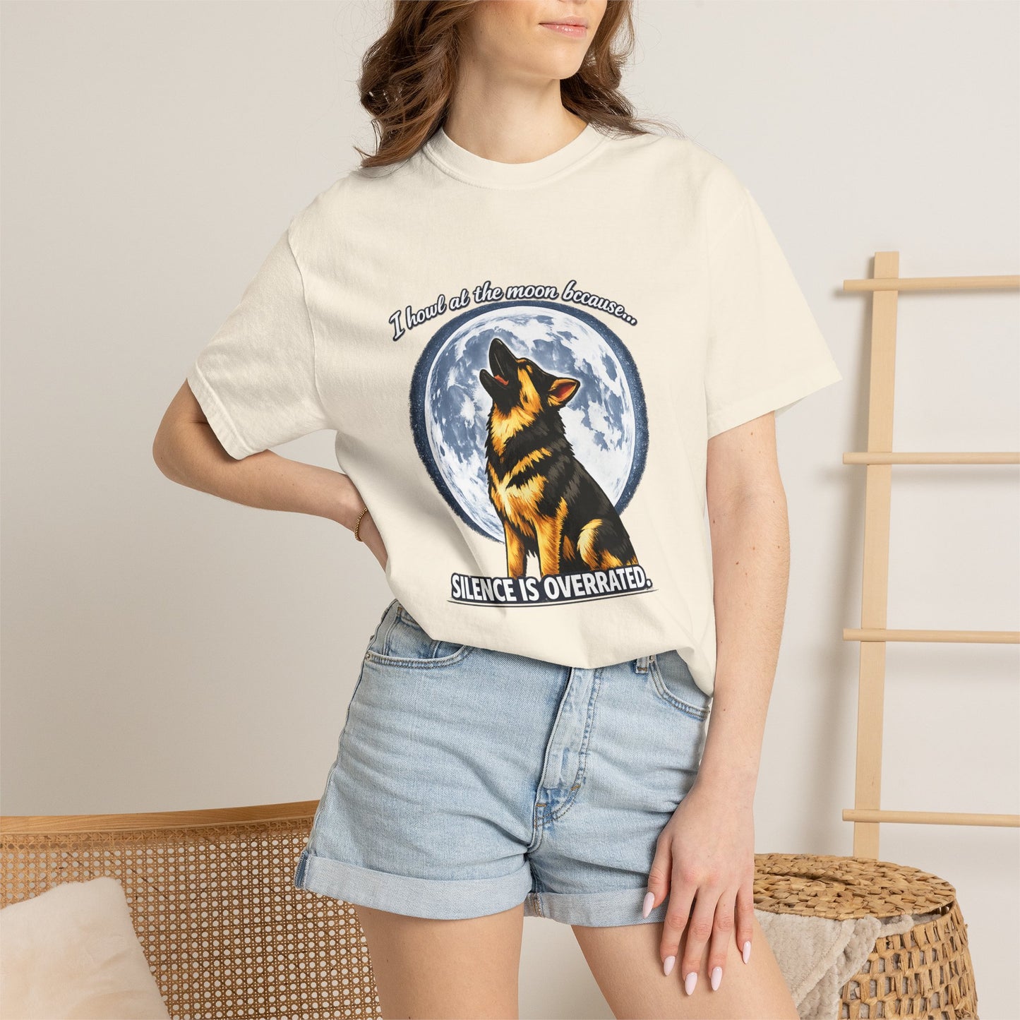 Howl at the Moon German Shepherd T-Shirt | Silence Is Overrated