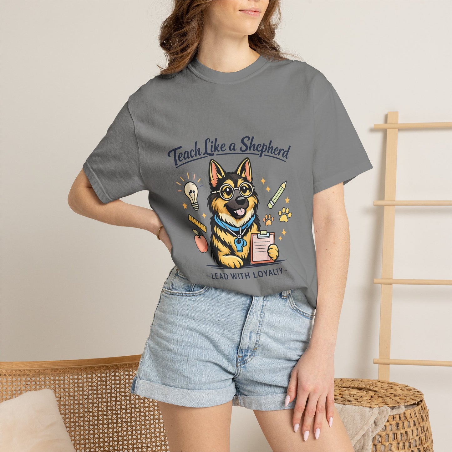 Teacher Life German Shepherd T‑Shirt – Funny Back to School Dog Lover Tee | Classroom Educator Gift | Bella Canvas 3001