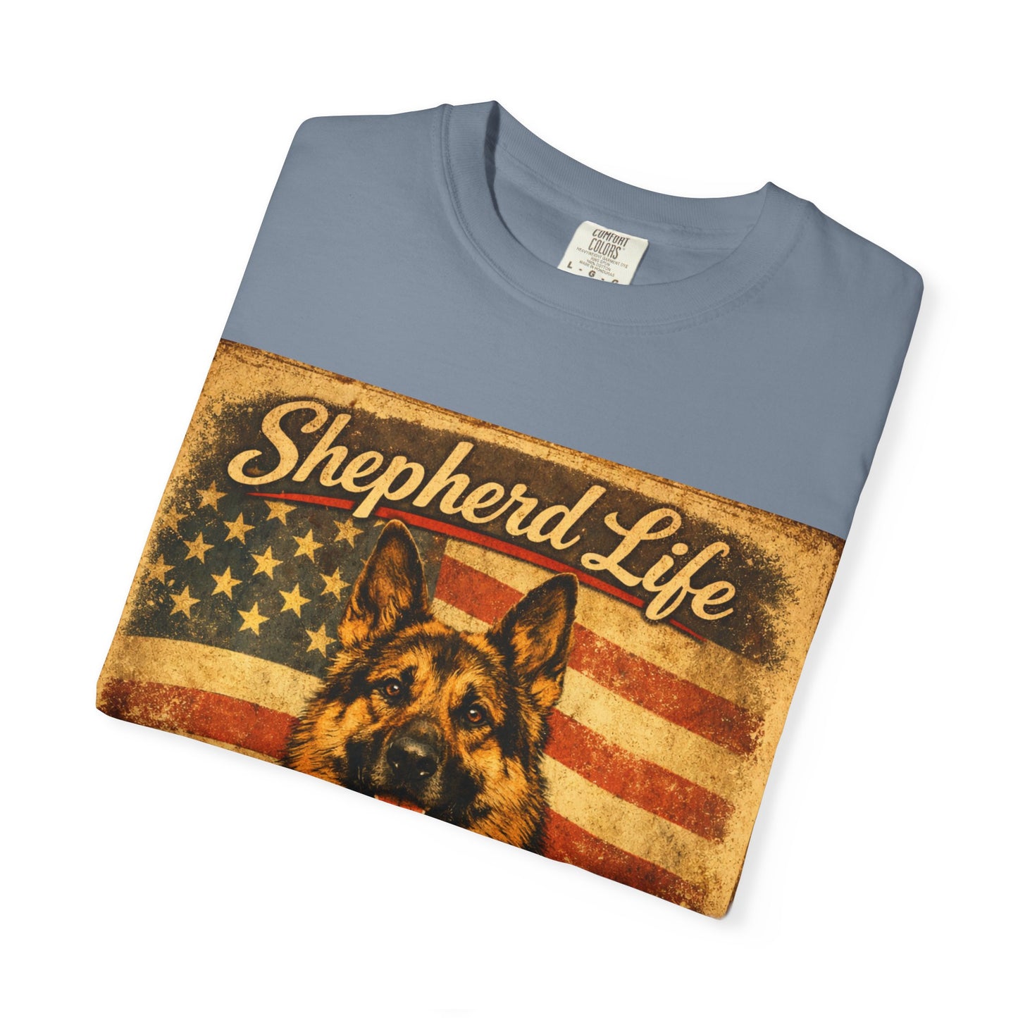 Shepherd Life Faithful & Free German Shepherd Shirt | Patriotic Flag Dog Tee