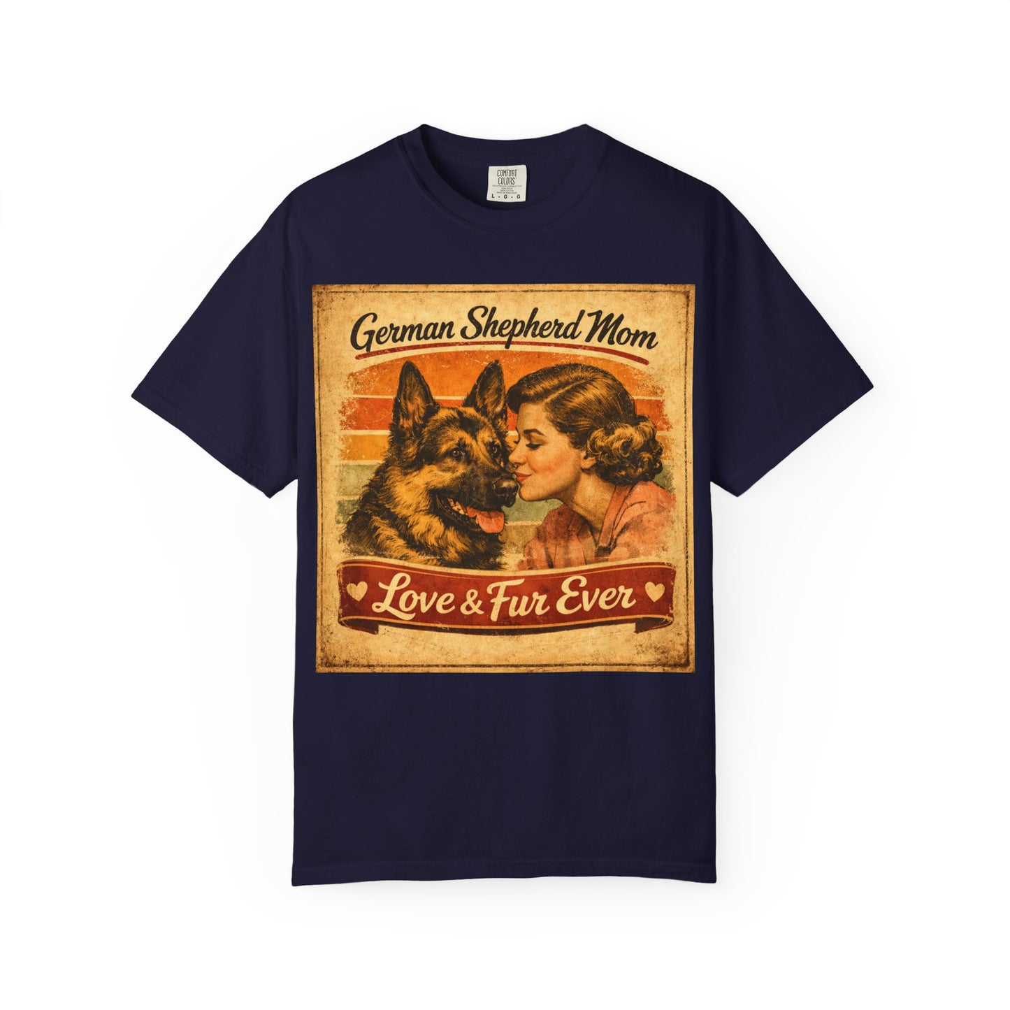 German Shepherd Mom Love & Fur Ever T-shirt | Vintage Dog Mom Tee