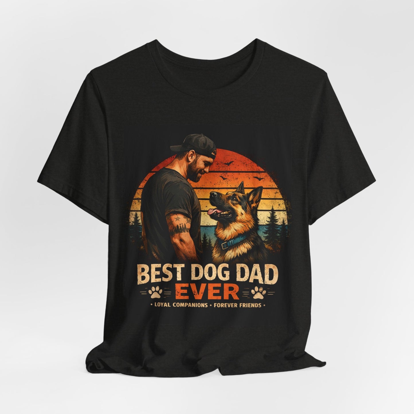 Best Dog Dad Ever Shirt | German Shepherd Dog Dad Tee | Loyal Companions Forever Friends | Bella Canvas 3001 Soft Tee