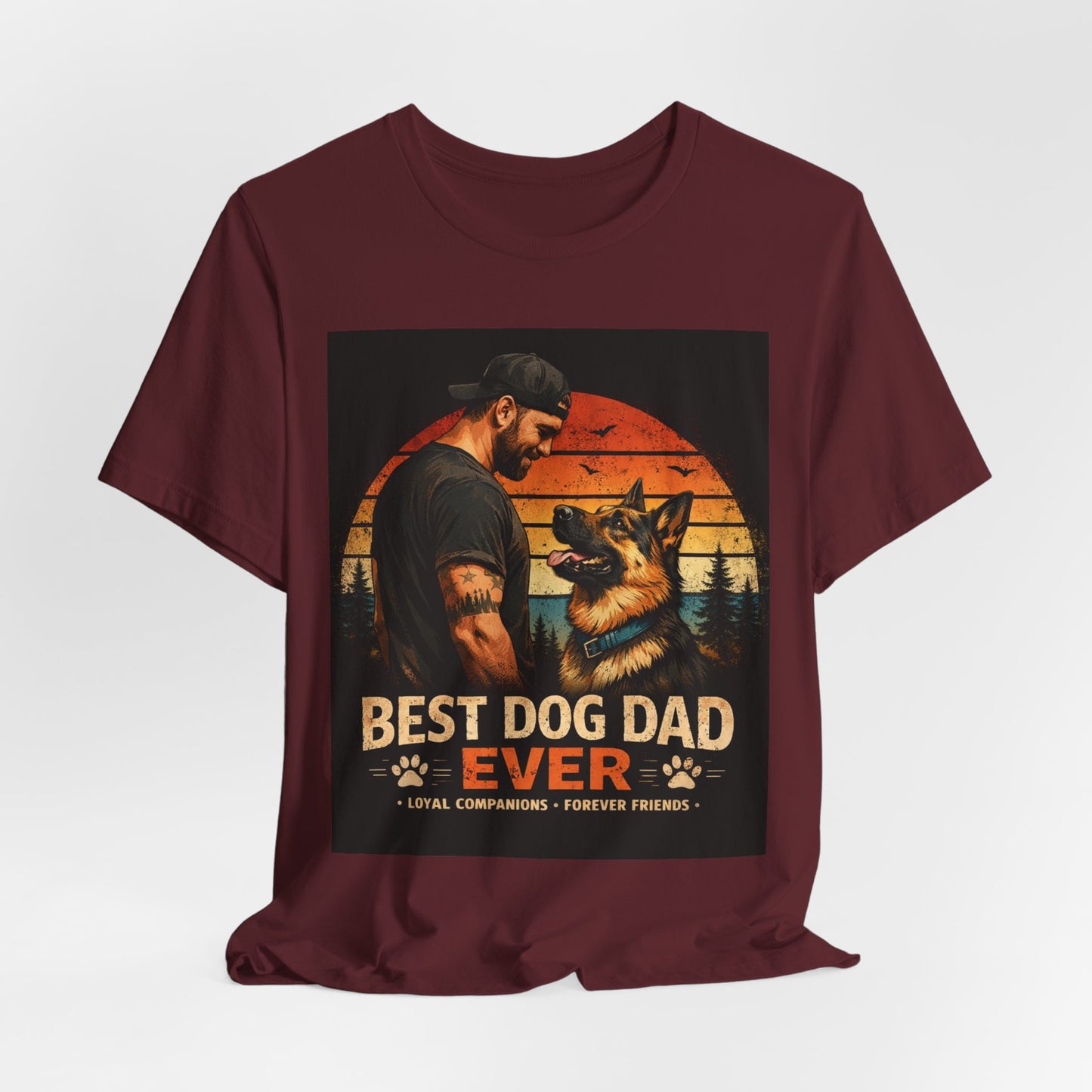 Best Dog Dad Ever Shirt | German Shepherd Dog Dad Tee | Loyal Companions Forever Friends | Bella Canvas 3001 Soft Tee