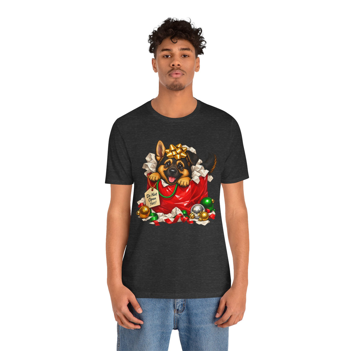 German Shepherd Do Not Open Yet Christmas T-Shirt
