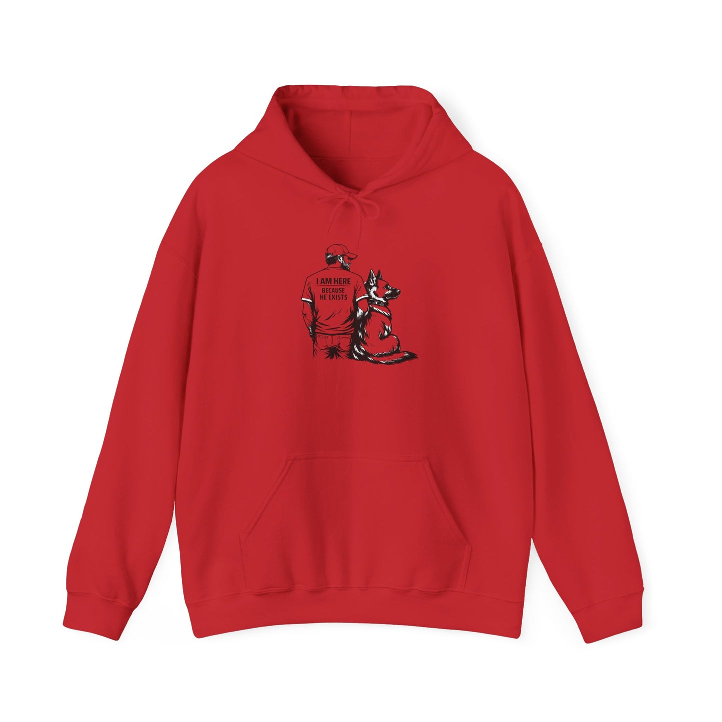 Hoodie — I Am My Dog’s Human Graphic Pullover (Man with German Shepherd)