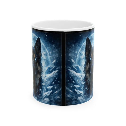 German Shepherd Moon Painting Mug | Ceramic Mug