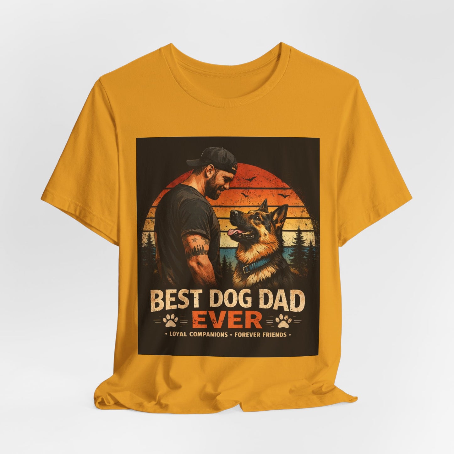 Best Dog Dad Ever Shirt | German Shepherd Dog Dad Tee | Loyal Companions Forever Friends | Bella Canvas 3001 Soft Tee