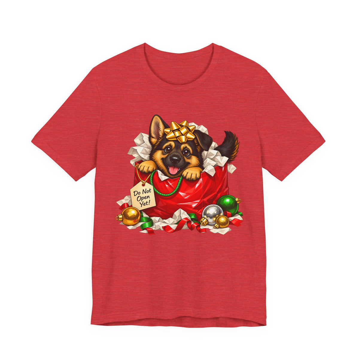German Shepherd Do Not Open Yet Christmas T-Shirt
