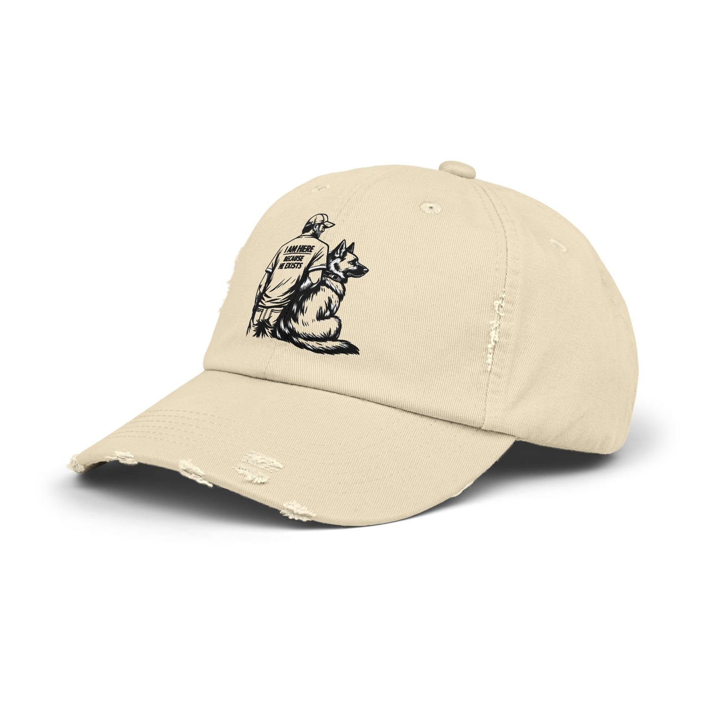 Dad and Dog Distressed Cap — Veteran/First Responder Tribute Hat