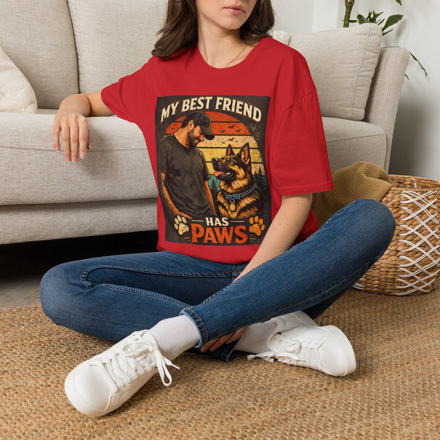 My Best Friend Has Paws T-Shirt | Dog Lover Retro Graphic