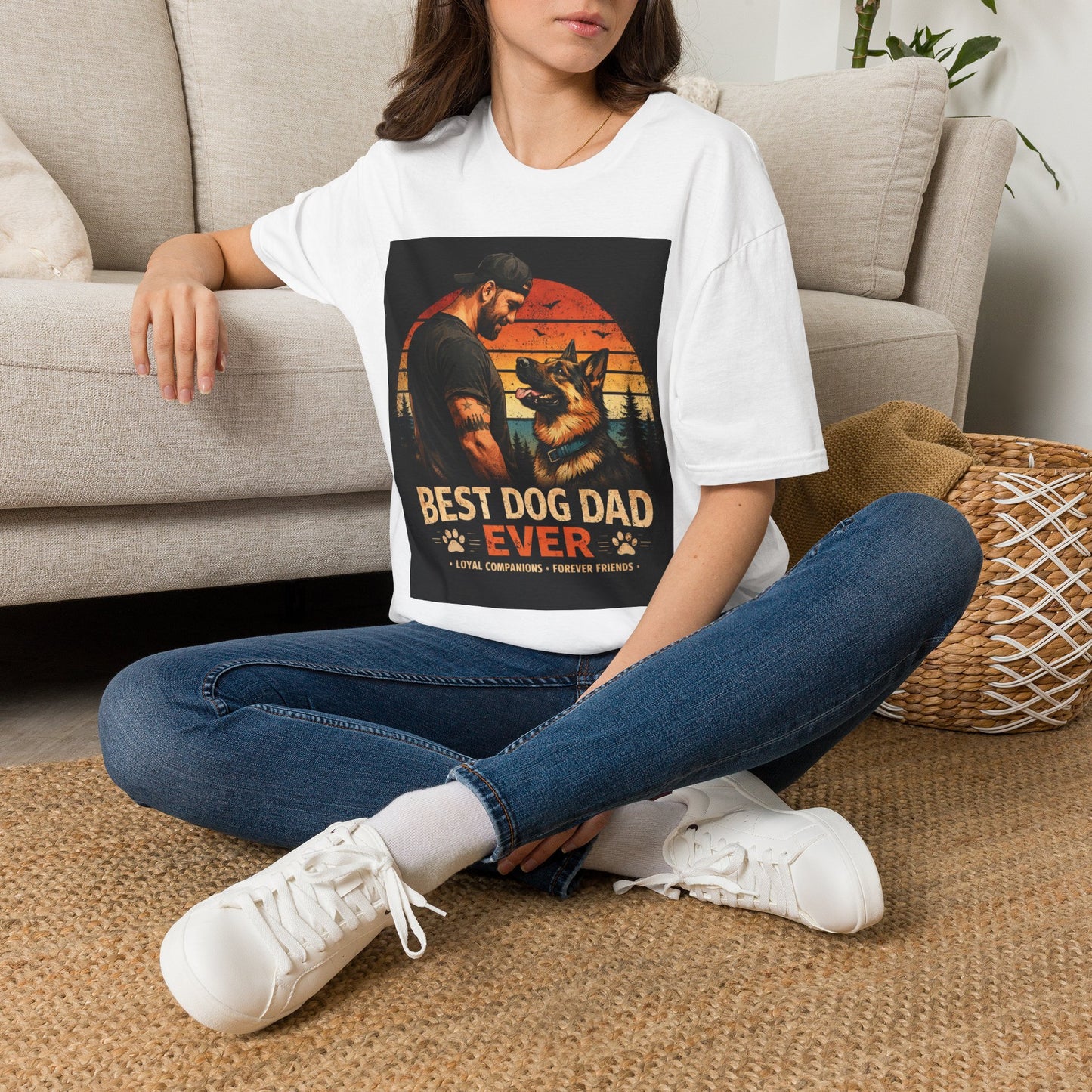 Best Dog Dad Ever Shirt | German Shepherd Dog Dad Tee | Loyal Companions Forever Friends | Gildan 64000 Softstyle