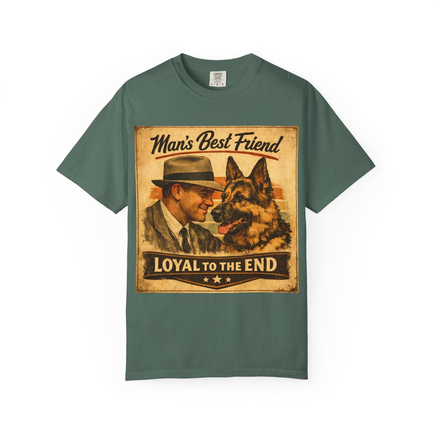 Man's Best Friend Loyal to the End T-shirt | Retro Dog Vintage Poster