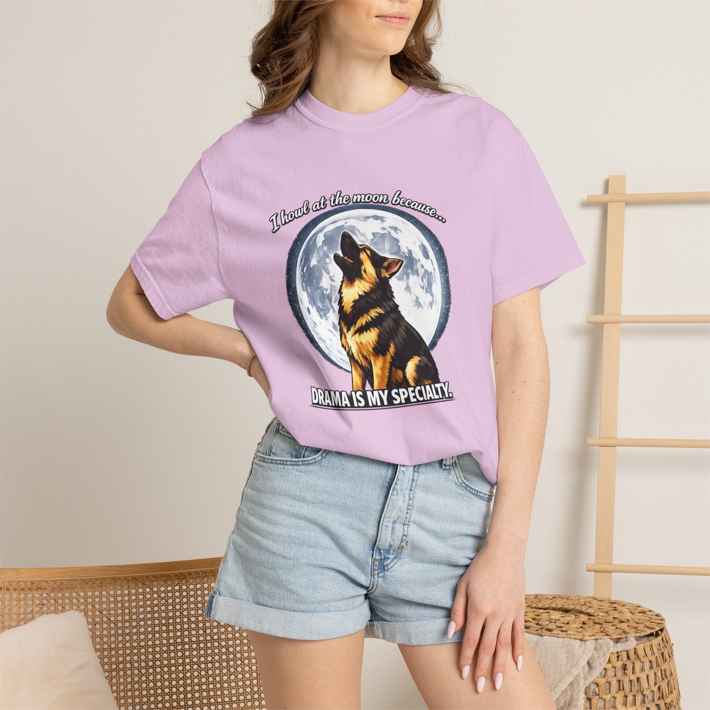 Howl at the Moon German Shepherd T-Shirt | Drama's My Specialty