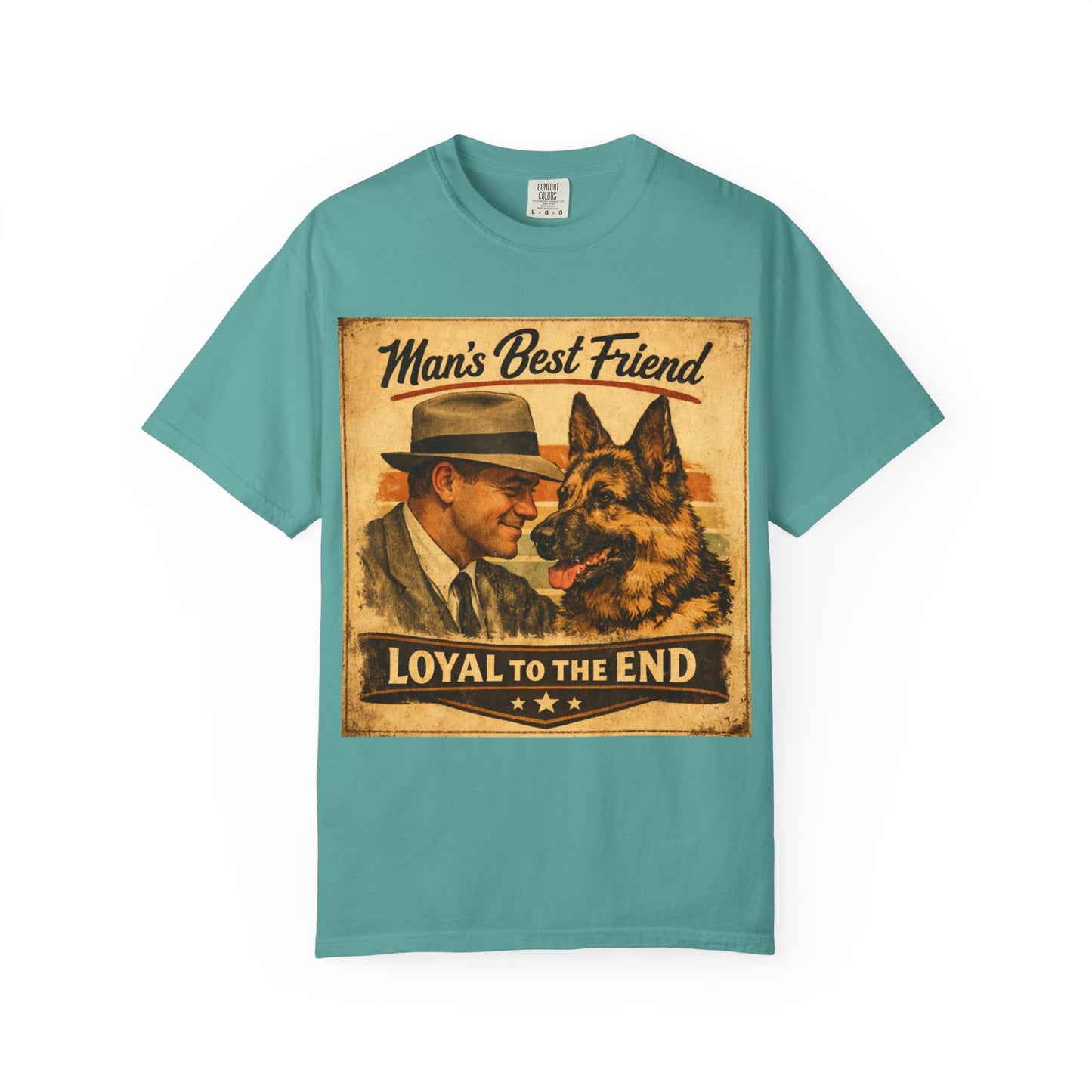 Man's Best Friend Loyal to the End T-shirt | Retro Dog Vintage Poster