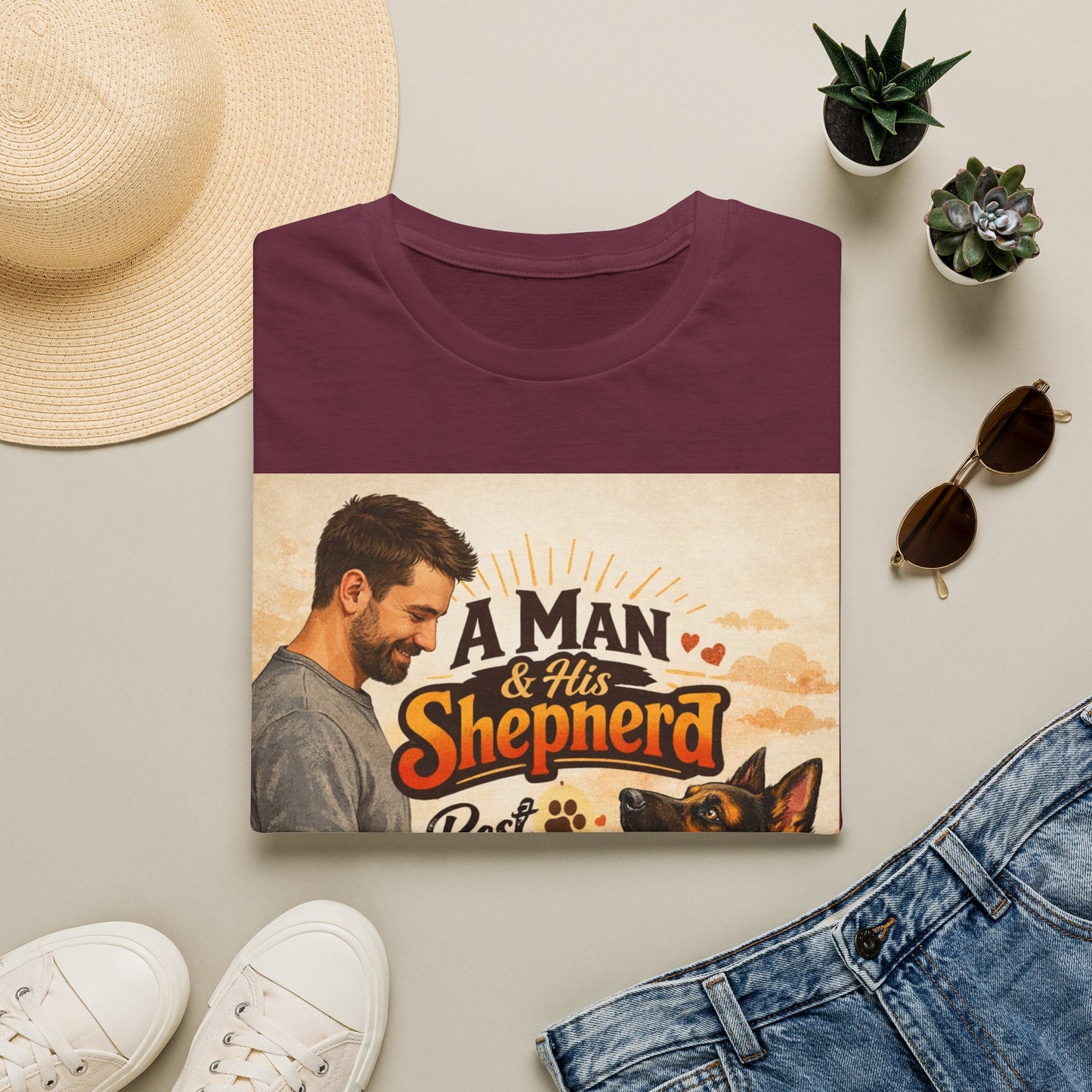 A Man & His Shepherd German Shepherd T-Shirt | Dog Lover Shirt | Gift for German Shepherd Owners