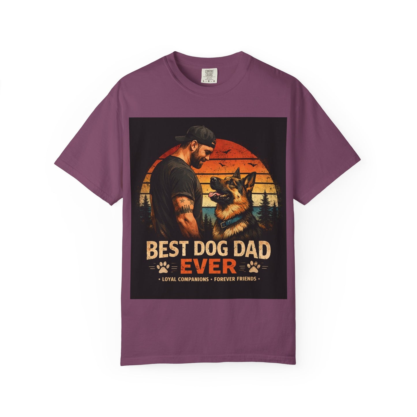 Best Dog Dad Ever Shirt | German Shepherd Dog Dad Tee | Loyal Companions Forever Friends | Comfort Colors 1717 Vintage Tee