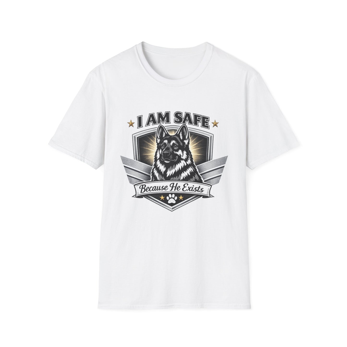 I AM SAFE German Shepherd T-Shirt — K9 Protection Dog Lover Tee