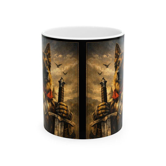 Medieval Knight Illustration Mug | Ceramic Coffee Cup