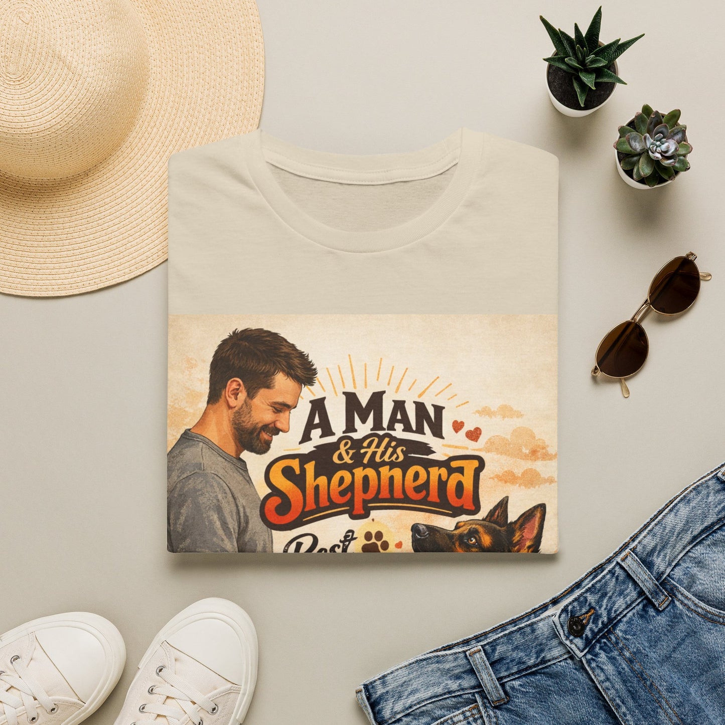 A Man & His Shepherd German Shepherd T-Shirt | Dog Lover Shirt | Gift for German Shepherd Owners