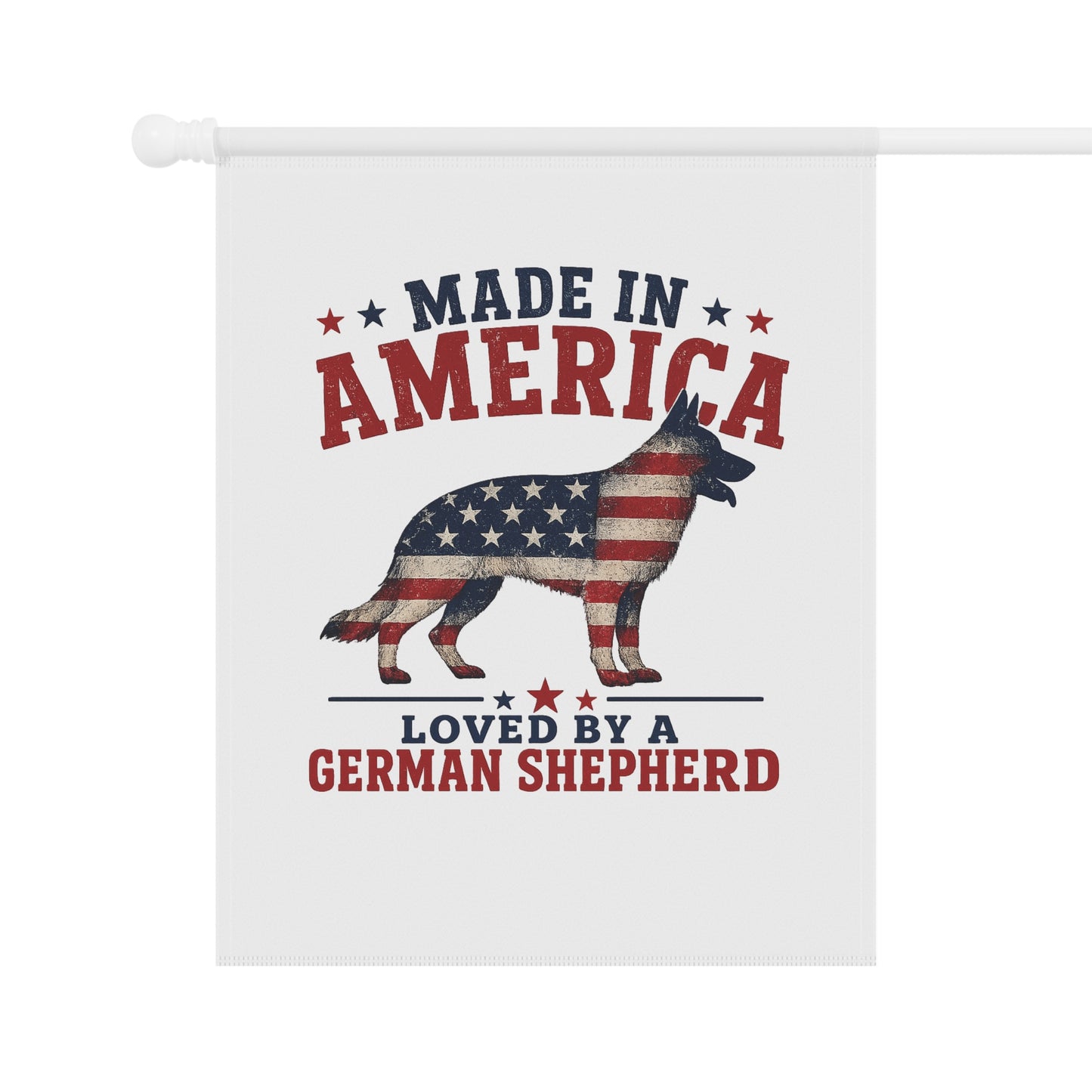 Made in America Garden Flag — Loved by a German Shepherd