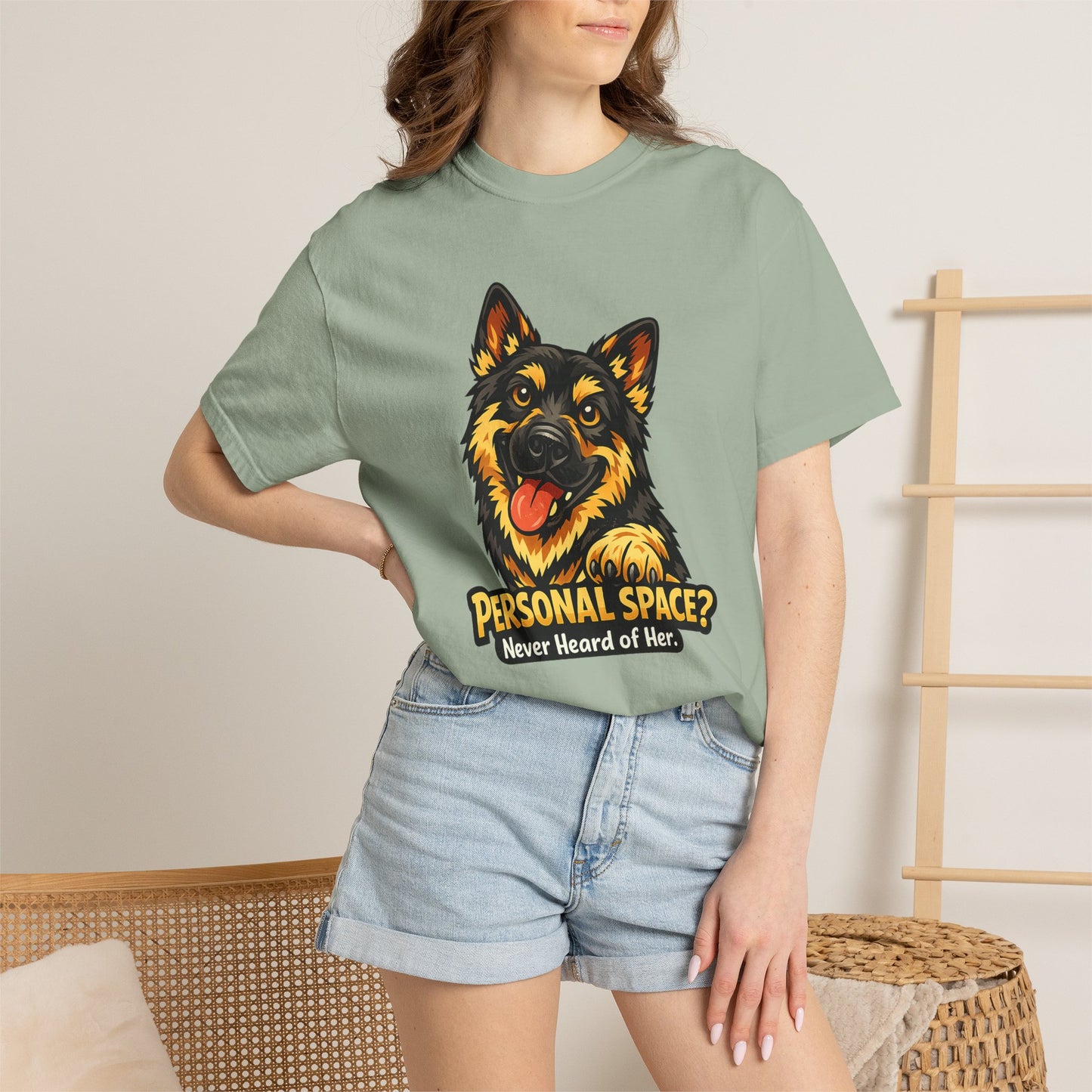 Personal Space? Never Heard of Her German Shepherd T-Shirt | Funny Dog Tee