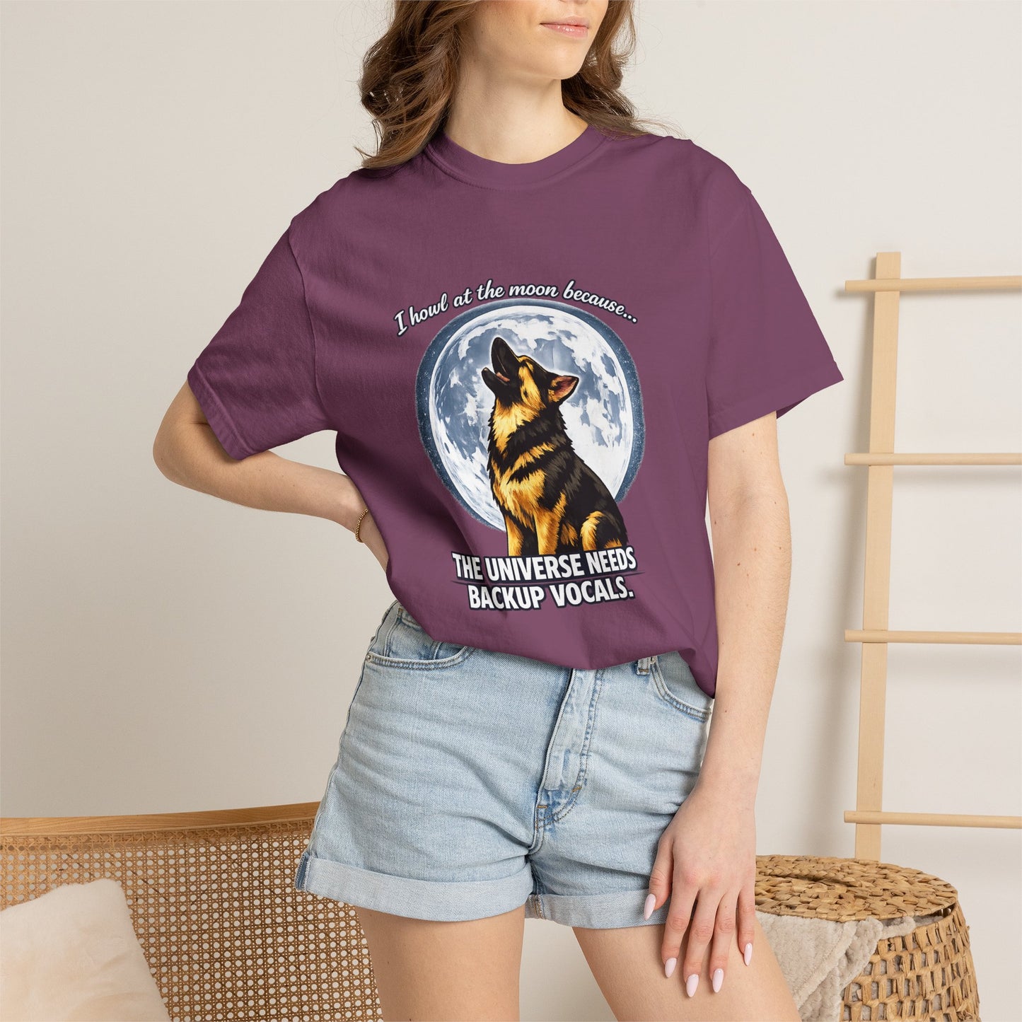 Howl at the Moon Dog T-Shirt | The Universe Needs Backup Vocals