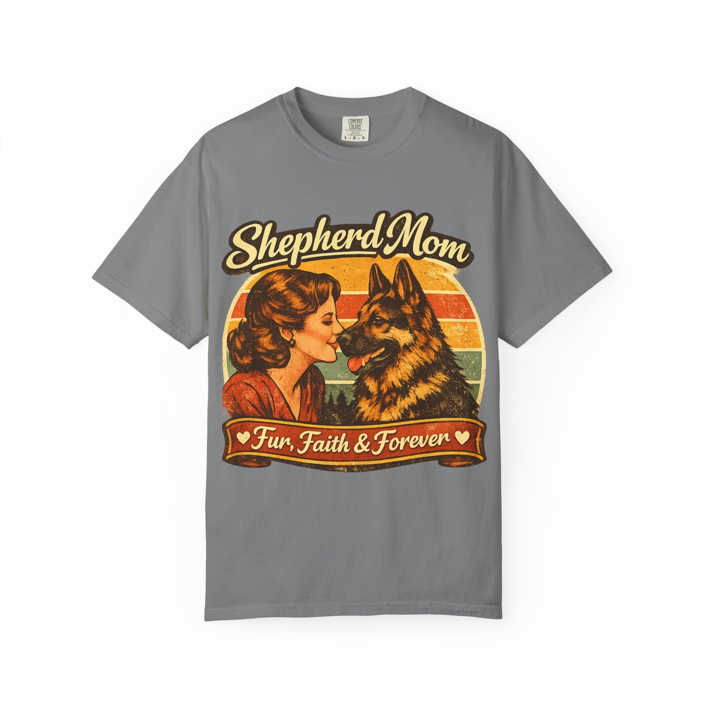 Shepherd Mom Vintage Portrait T-Shirt | German Shepherd Mom Tee