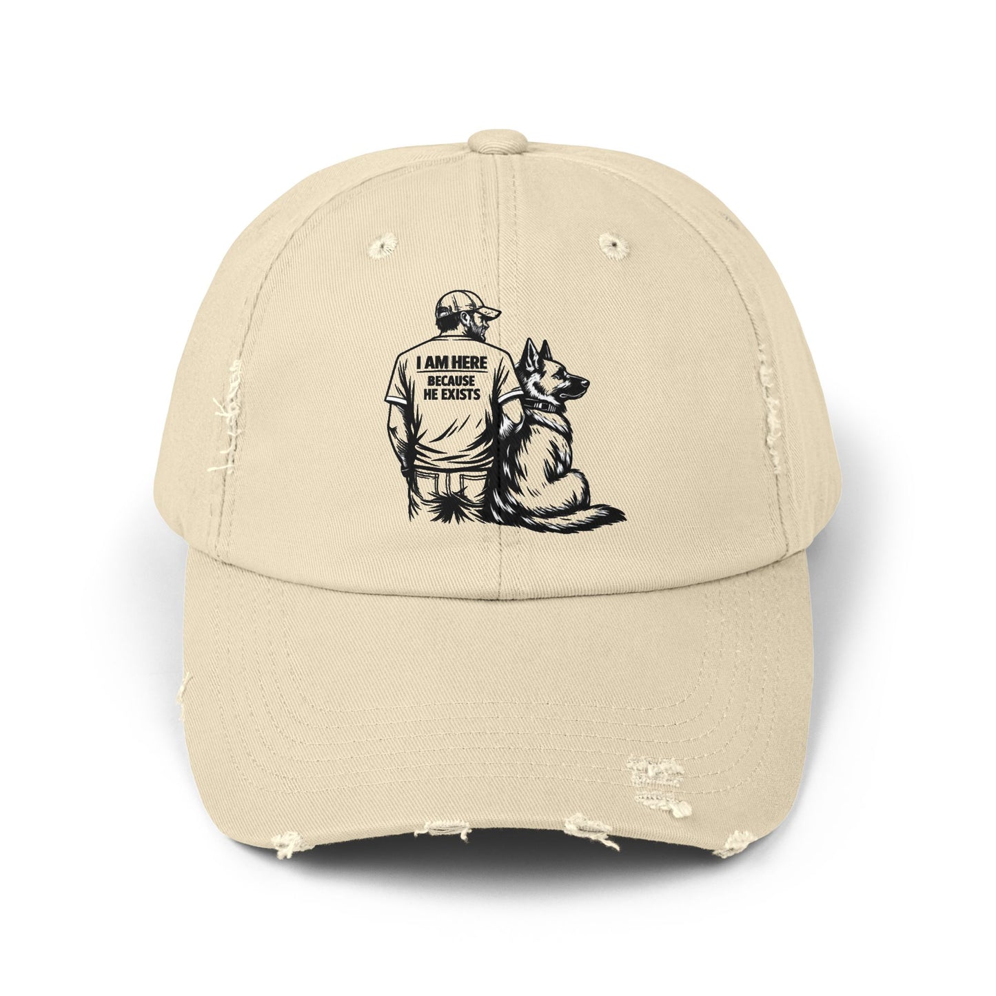 Dad and Dog Distressed Cap — Veteran/First Responder Tribute Hat